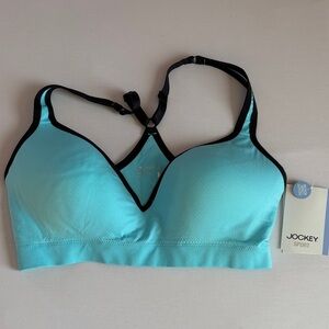 Jockey Sport Women's Aqua and Black Bra